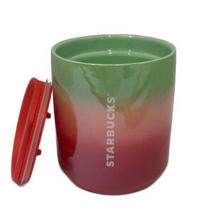 Starbucks 2020 Pearl Ombré 8oz. Ceramic Tumbler with Lid  (Red Pink Green) LNWOT